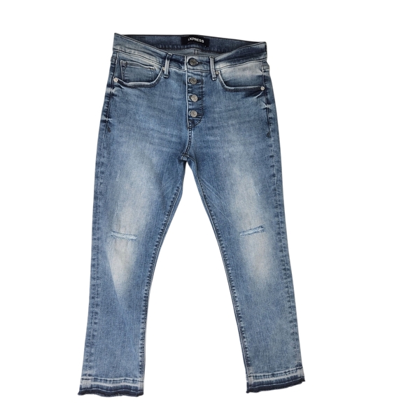 Express Light Blue Skinny Ankle Jeans - Picture 1 of 9